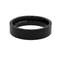 black plain band, black ring, black stacker ring