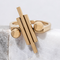 18k gold plated ring, contemporary design, meaningful design, mindfulness practice, anxiety management