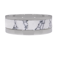 stainless steel ring with white marble, strength band, mindfulness practice, anxiety management