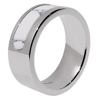 stainless steel ring with white marble, strength band, mindfulness practice, anxiety management