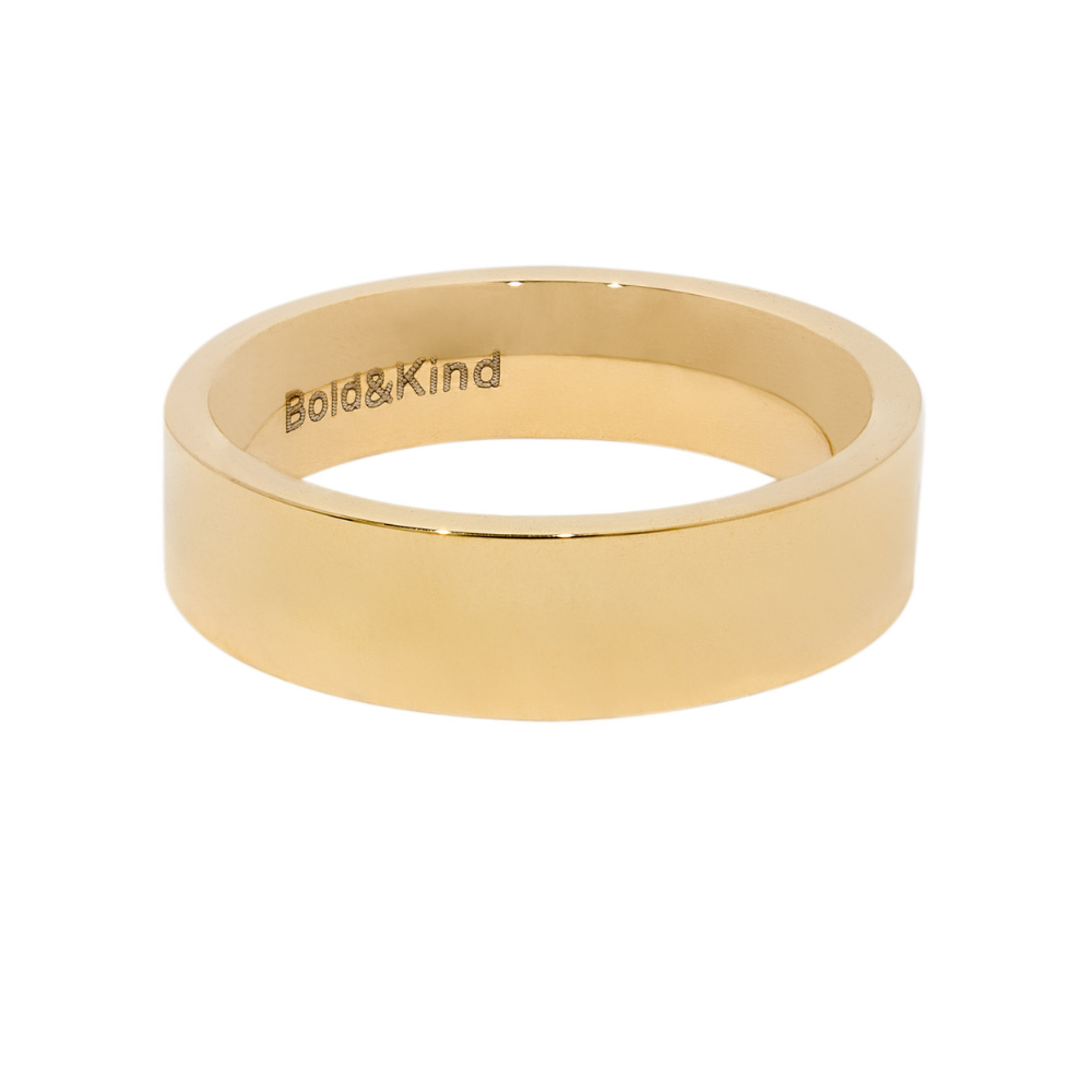 plain gold 18k stacker ring, plain band