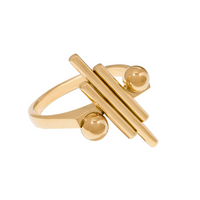 18k gold plated ring, contemporary design, meaningful design, mindfulness practice, anxiety management