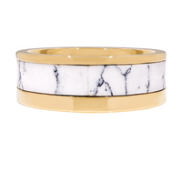 19k gold ring with white marble